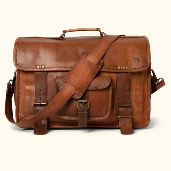 Buffalo Jackson Trading Co Everette Leather Briefcase Bag - Picture 2 of 2